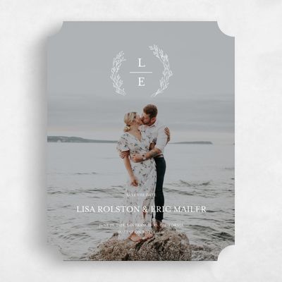White Ticket Wedding Save the Date - Merrion Photo
