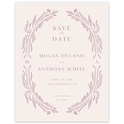 Dusty Rose, Pink Wedding Digital Save the Date - Basel Portrait