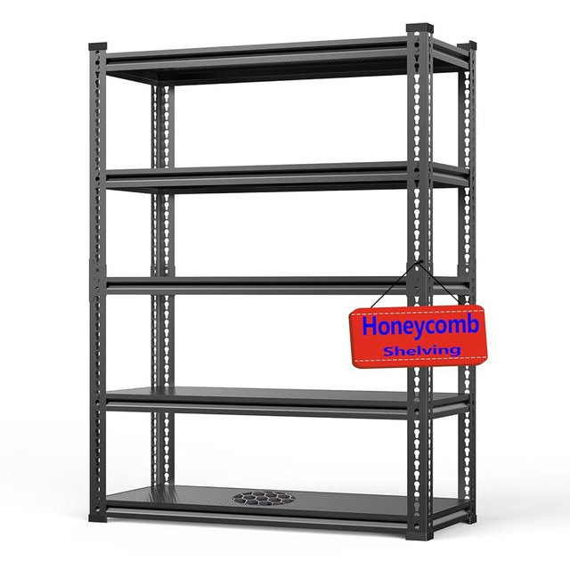 Lauxery Heavy-Duty Garage Shelving Unit, 3000 lbs Load Capacity, 5-Tier Aluminum Metal Garage Storage Shelf, Adjustable Industrial Storage Rack for Basement and Workshop(1,72" H X 35.5" L X 16" D)