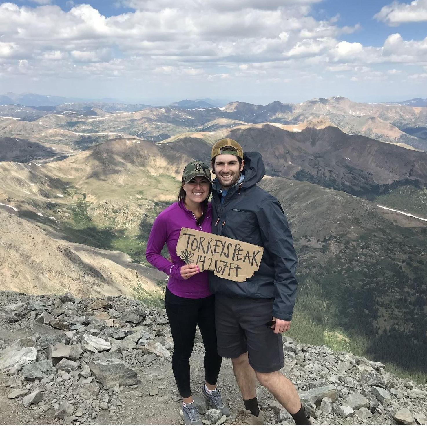 Mt Torrey's, Kaila's second 14er, and moments after she saved Grant's life with some Tums.