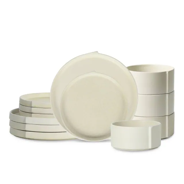 Stone Lain 12pc Bao Stoneware Dinnerware Set Beige