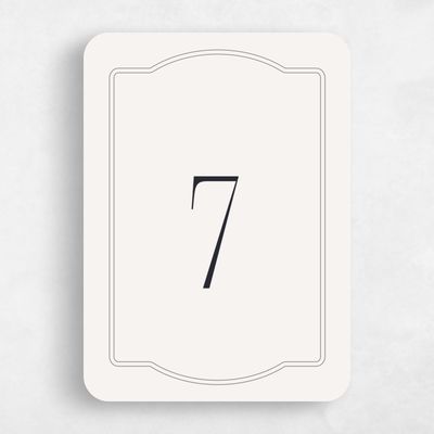 Beige Rounded Wedding Table Number - Ivette