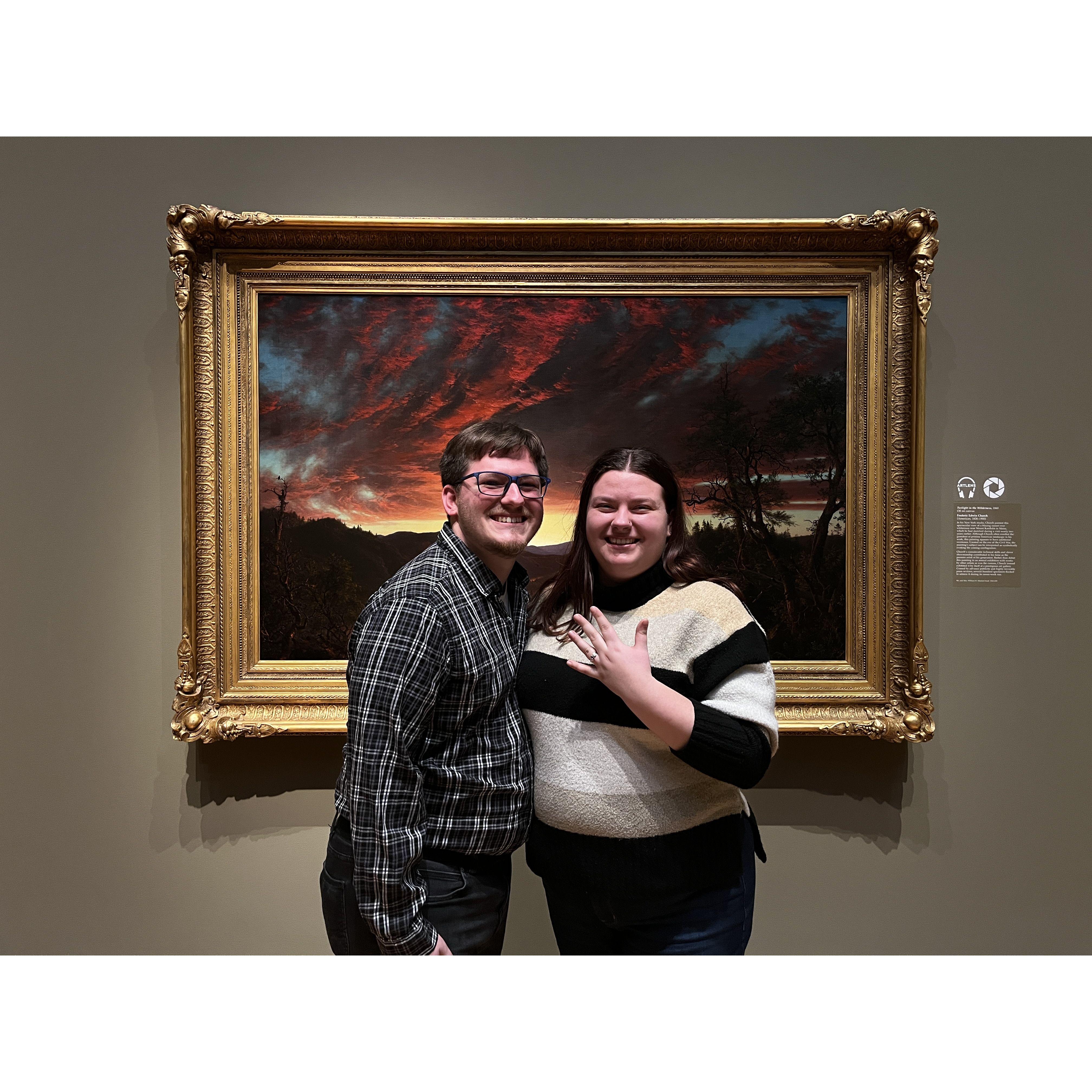 Rick enlisted the help of Jill's brother/Man of Honor Danny, her Maid of Honor Sara, and Danny's girlfriend Mint to help capture the moment. The museum guards helped them sneak around unnoticed!