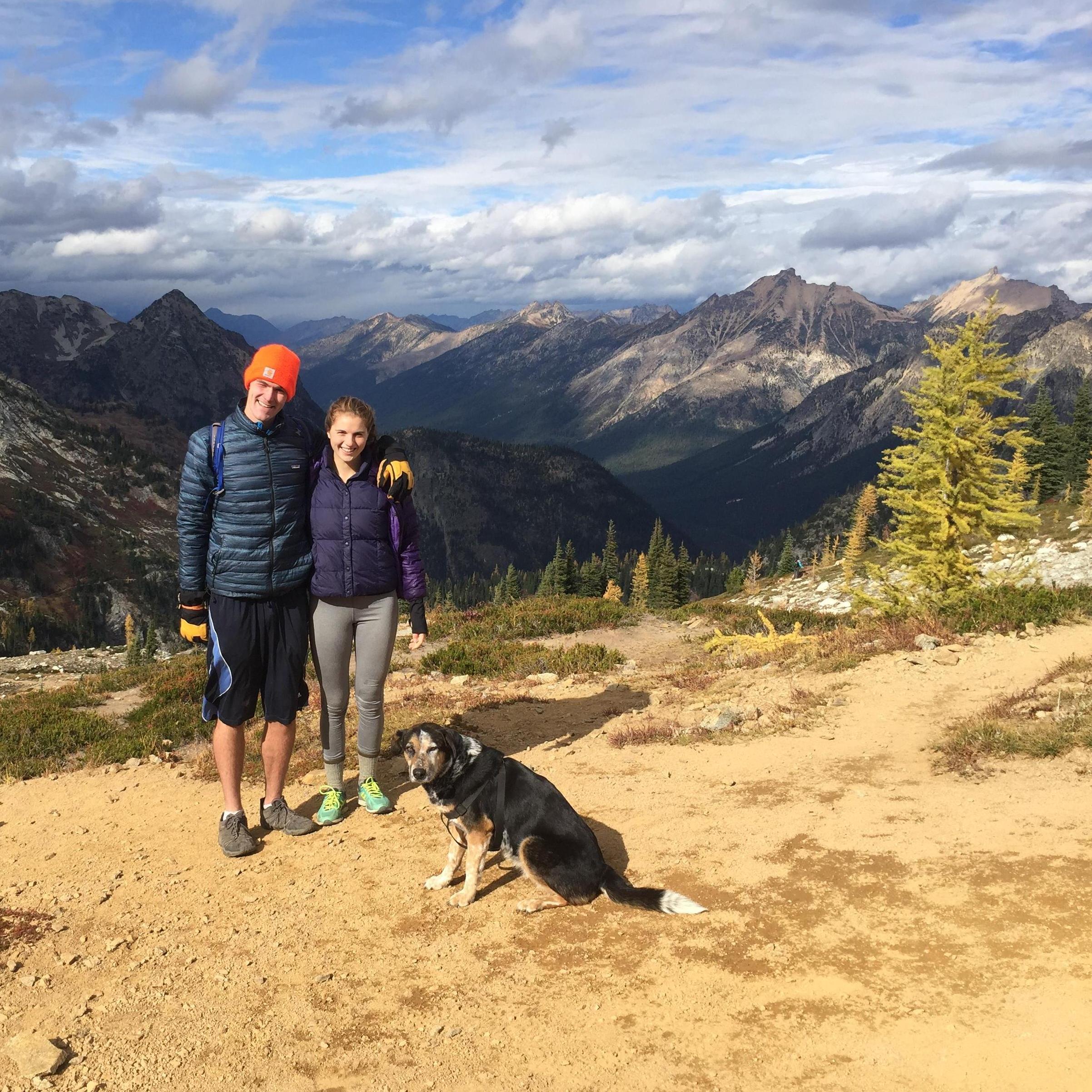 At the top of Maple Pass, one of our favorite hikes in the Mazama area, with Jonesy.