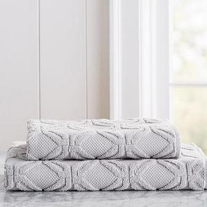 Blakely Sculpted Hydrocotton Hand Towel, Gray Mist