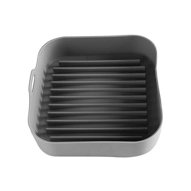 Air Fryer Silicone Pot, Replacement for Paper Liners, 8x8inch Square Silicone Air Fryer Basket, Silicone Bowl For Air Fryer Oven Accessories, No More Harsh Cleaning