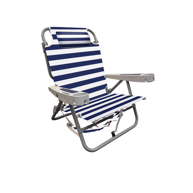 Caribbean Joe Oversize Deluxe Backpack Outdoor Portable Beach Chair - Navy White