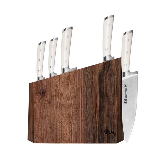 Cangshan S1 Series 59663  6-Piece German Steel Forged Knife Block Set, Walnut Block