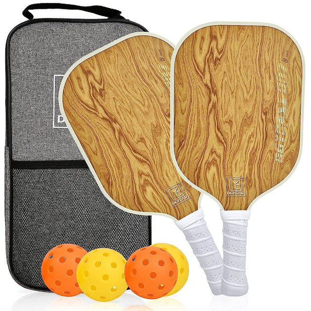 Pickleball Paddles Set of 2, 2023 USAPA Approved, Carbon Fiber Surface (CHS), Polypropylene Honeycomb Core, Anti-Slip Sweat-Absorbing Grip, 4 Pickleball, Portable Carry Bag