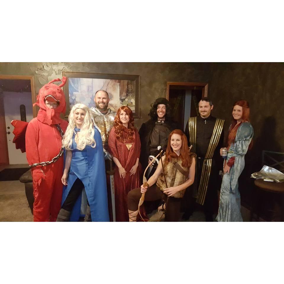 Game of Thrones party dressed as Sansa and Little Finger