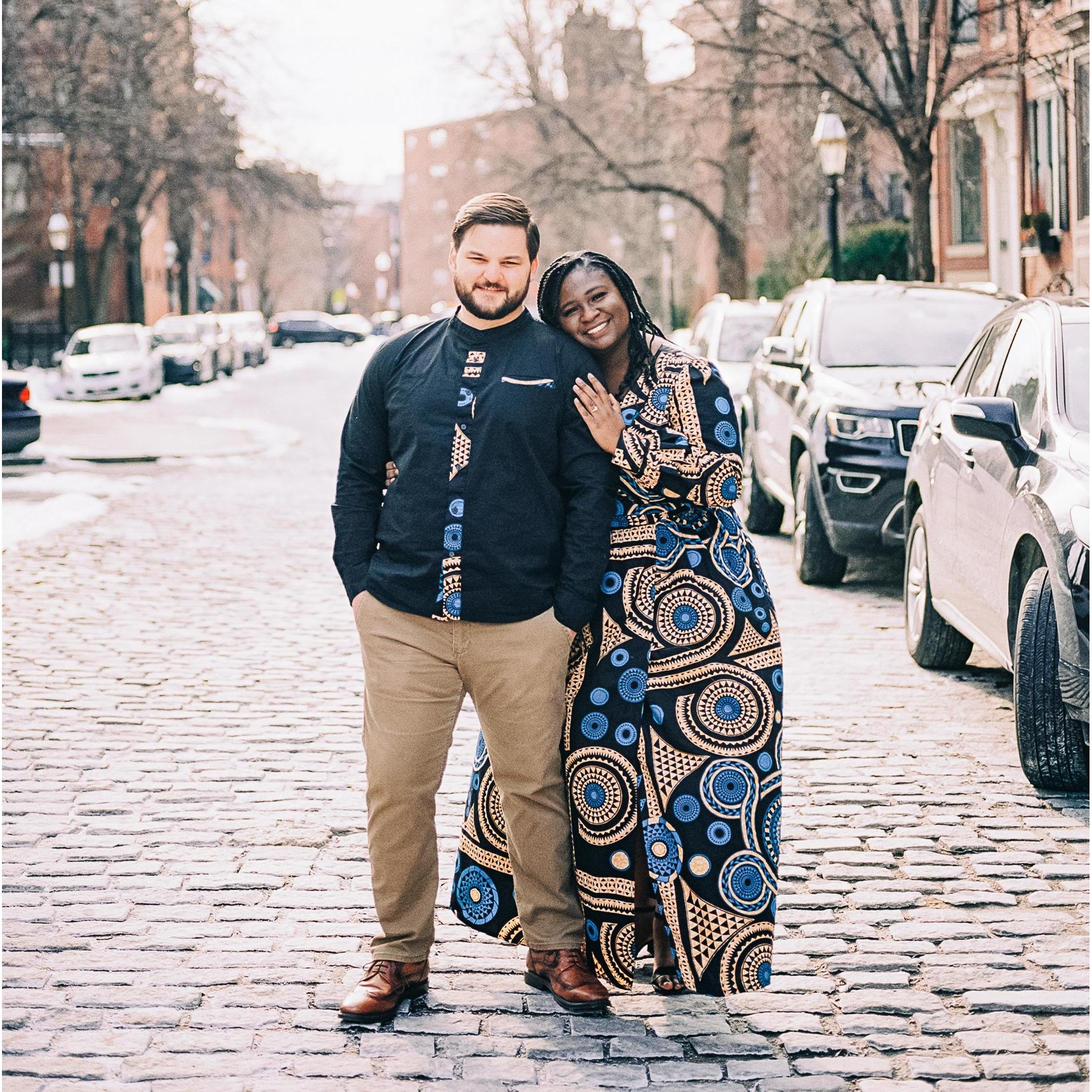 Engagement photo taken in our old neighborhood.