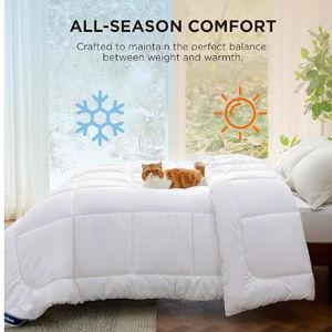 Bedsure Comforter Duvet Insert - Quilted Comforters King Size, All Season Duvet, GentleSoft Down Alternative Bedding Blanket, with 8 Tabs, Gifts for Women/Men, White, King 90 x 102 Inches