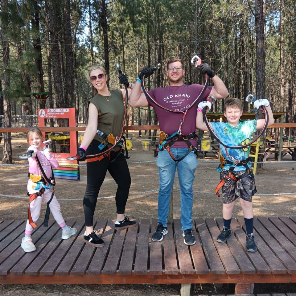 Ziplining with the monkeys in the treetops.