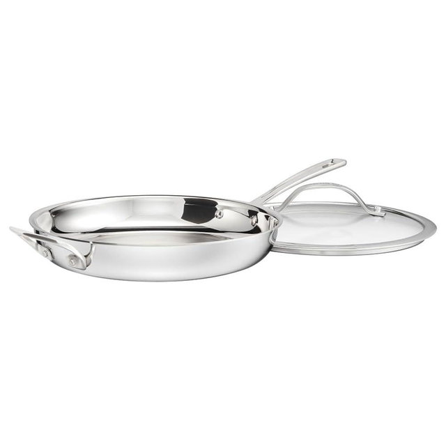 Cuisinart PureClad™ PureClad™ Triple-Ply 12" Stainless Steel Skillet with Helper Handle and Cover. PCT22-30HC