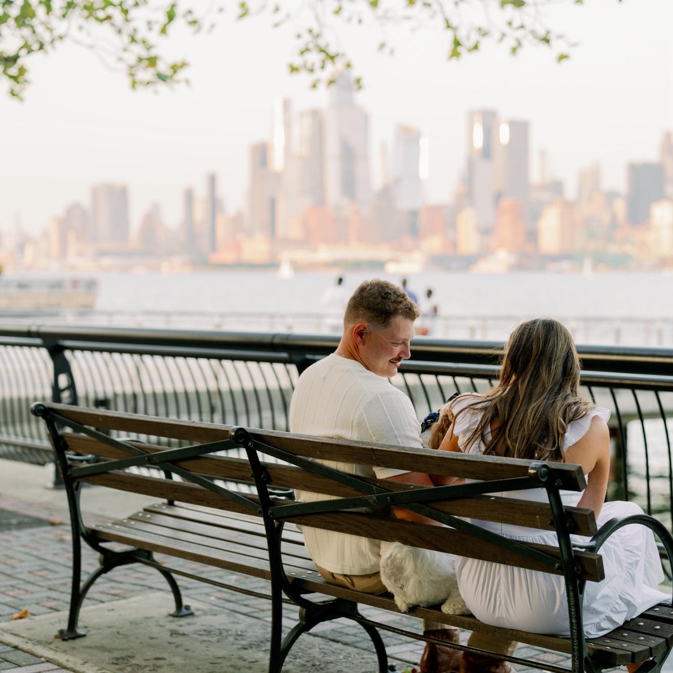 The bench where we first said "I love you" while eating tacos & drinking espresso martinis. Now we visit with Kona.