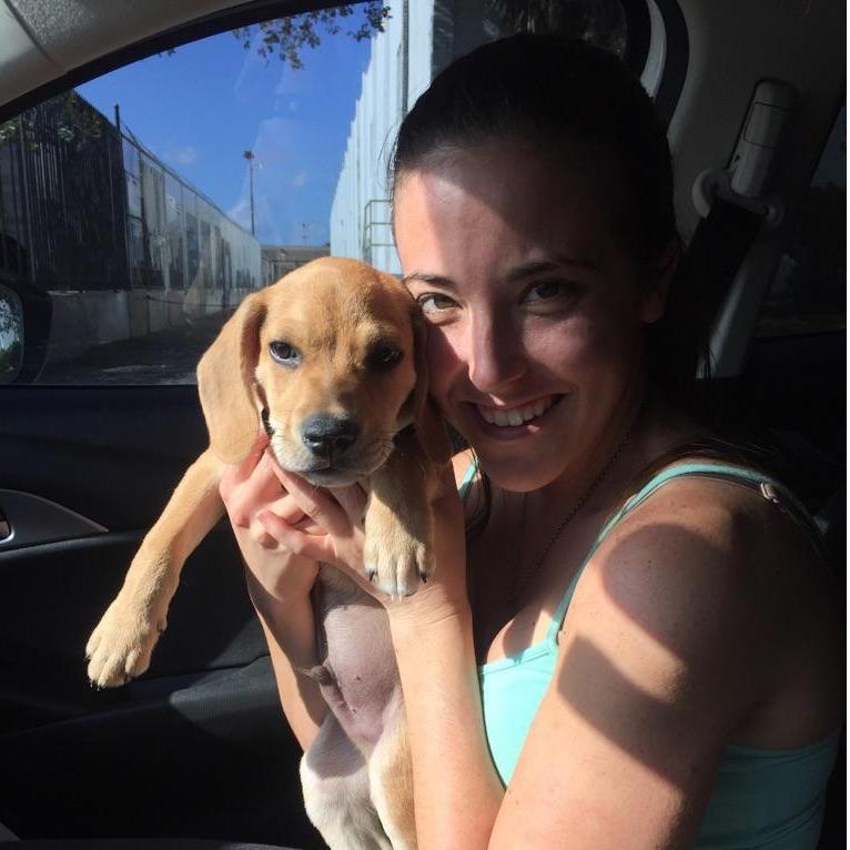 Our first dog together. Bringing him home for the first time from grandmas.
