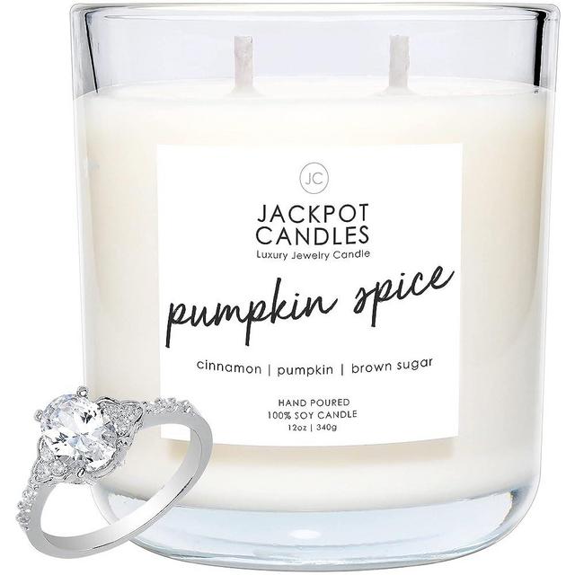 Jackpot Candles Pumpkin Spice Candle with Ring Inside (Surprise Jewelry Valued at $15 to $5,000) Ring Size 7