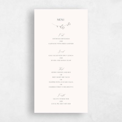 Beige Wedding Menu - Luana