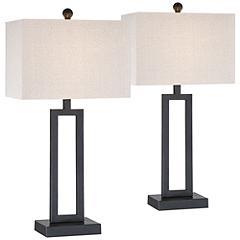 Aston Black Modern Table Lamp Set of 2