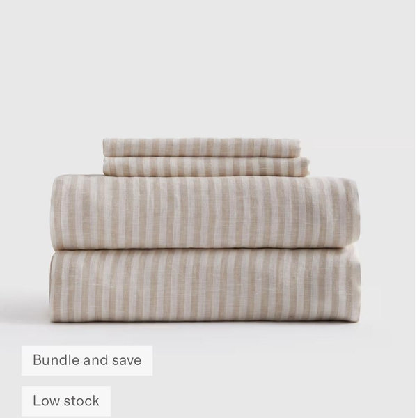 European Linen Fitted Sheet Set - Queen