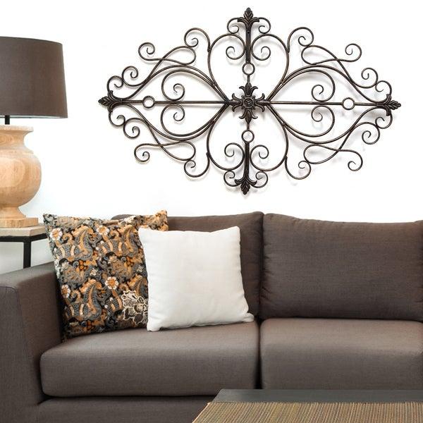 Copper Grove Plumeria Traditional Scroll Wall Decor