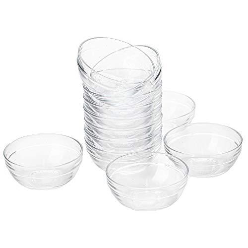 Lawei Set of 12 Glass Bowls - 3.5 inch Mini Prep Bowls Serving Bowls Glass Salad Bowl for Kitchen Prep, Dessert, Dips, Candy Dishes
