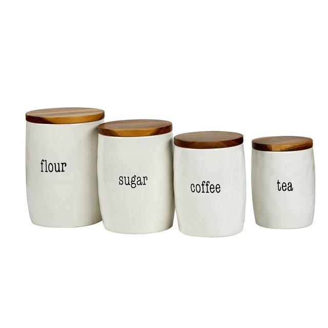 It's Just Words 4 Piece Kitchen Canister Set