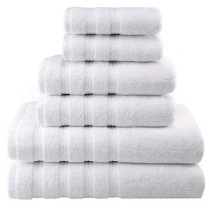 Premium, Luxury Hotel & Spa, 6 Piece Towel Set, Turkish Towels 100% Cotton for Maximum Softness and Absorbency by American Soft Linen, (WHITE)