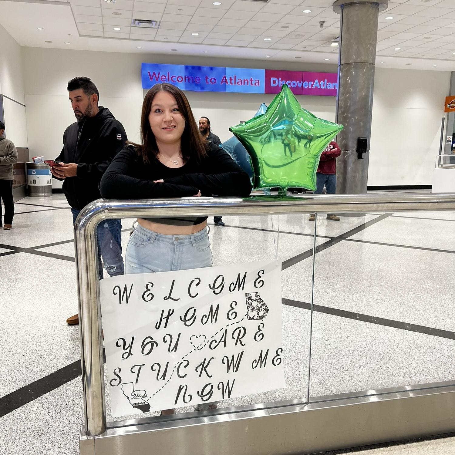 Waiting for Lucas at the airport when he moved to Ga!!