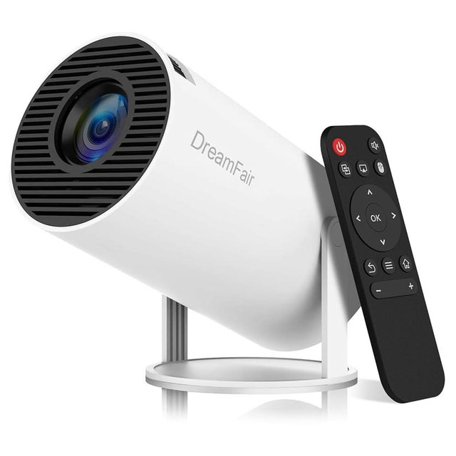 Mini Projector, Support 4K 1080P Portable Projector with Dual Band WIFI6 5G Wireless 5.2 Bluetooth Android 11, 200 ANSI Lumens, 180° Rotatable, Auto Keystone Correction,35"-130" Screen Video Projector