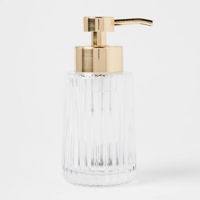 Ribbed Foaming Glass Soap Pump Clear - Threshold™