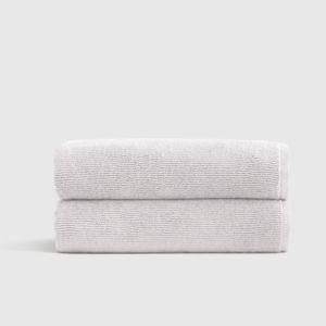 Turkish Ribbed Quick Dry Bath Towel (Set of 2) in Silver