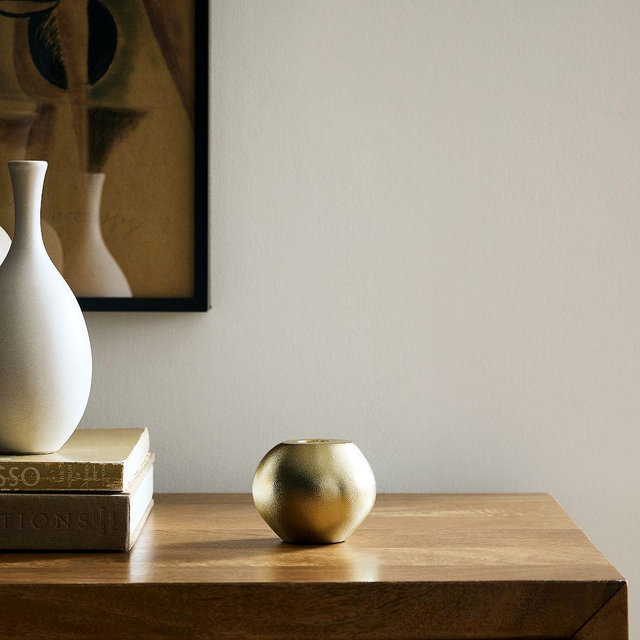 Organic Metal Taper Holder, Light Brass, Low Large