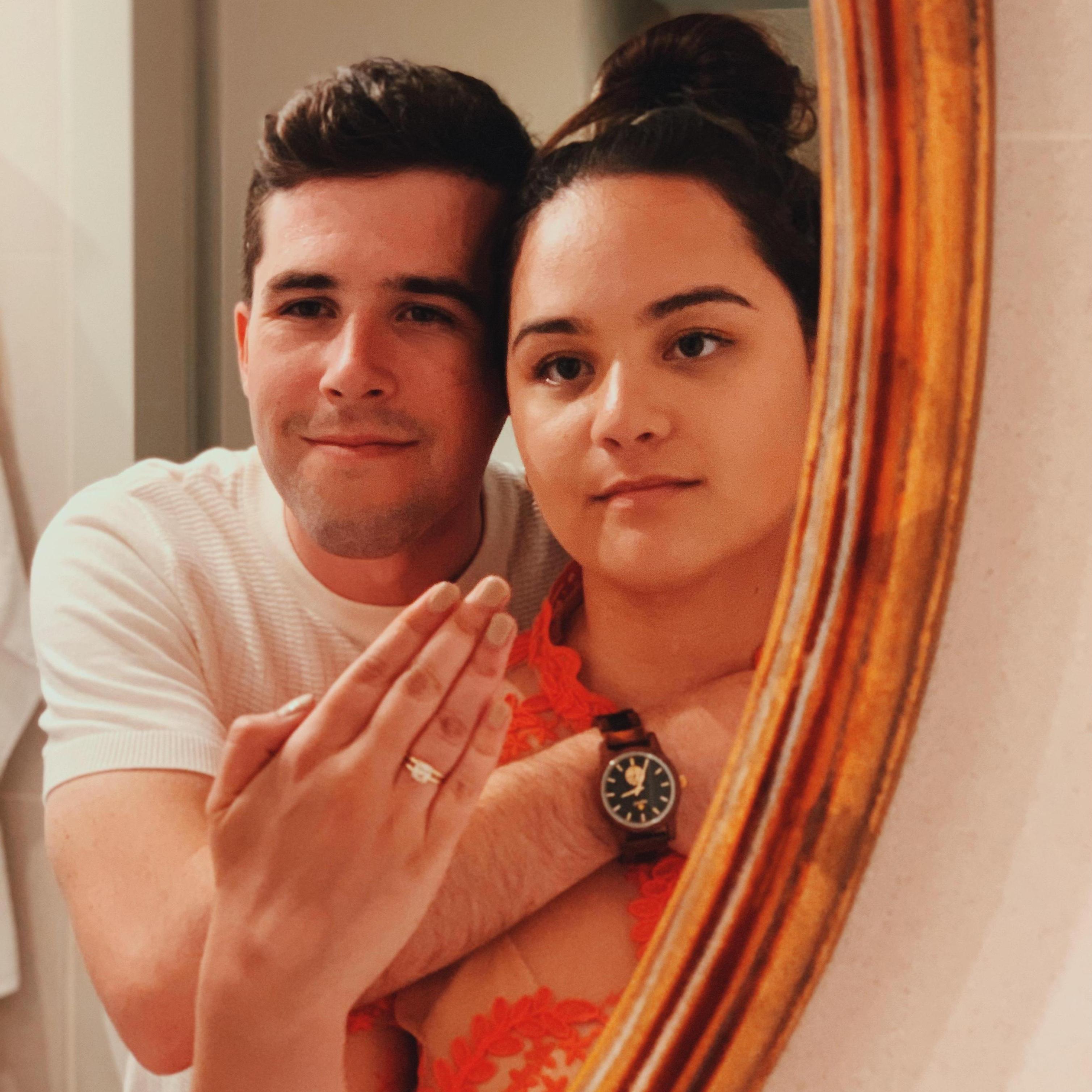 Back at the hotel after the proposal in Venice, 2019.