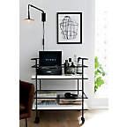 Adina Black Cart with White Concrete Shelves