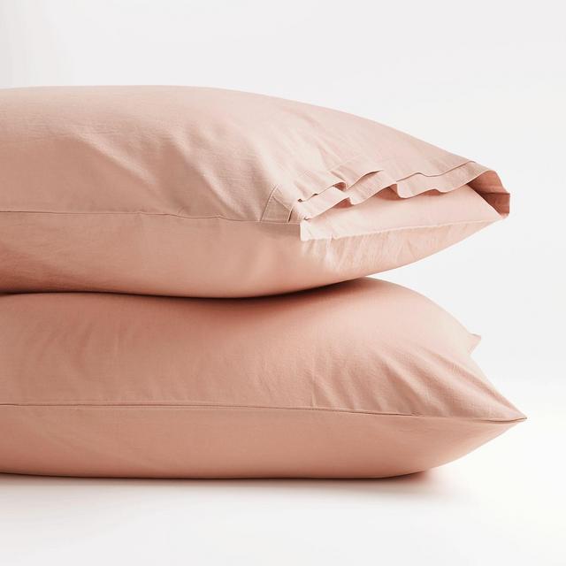 Mellow Blush Organic Cotton Standard Pillow Cases, Set of 2