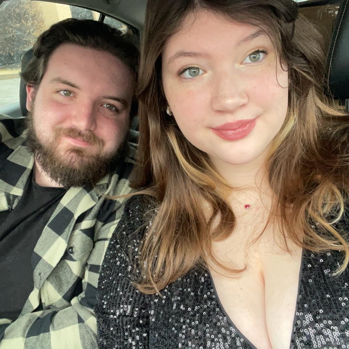us on our way to Papa Vinos to cash in our Kiss cam ticket!