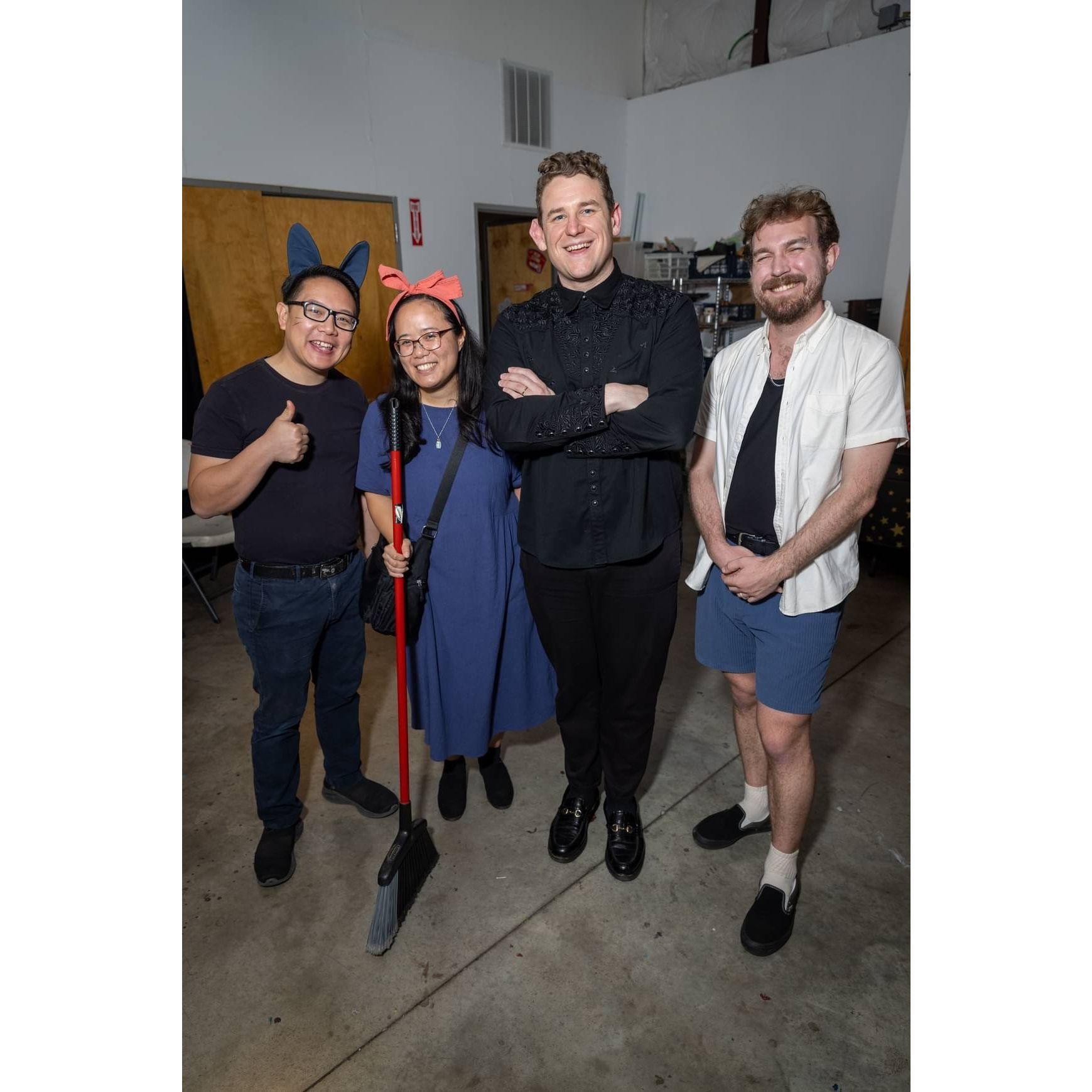 Costume party fundraiser at Art League Houston; dressed as Kiki and Jiji!