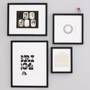Gallery Frames, Set of 4, Assorted Sizes, Black Lacquer