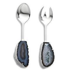 SCOSSA CRYSTAL SALAD SERVERS | SMOKE