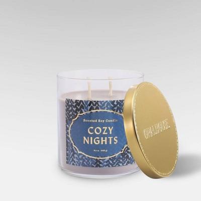 15.1oz Lidded Glass Jar 2-Wick Candle Cozy Nights - Opalhouse™