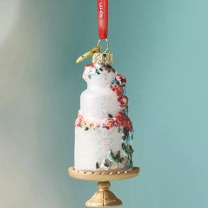 Just Married Glass Ornament