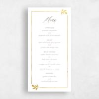 White Wedding Menu - Dakota Foil