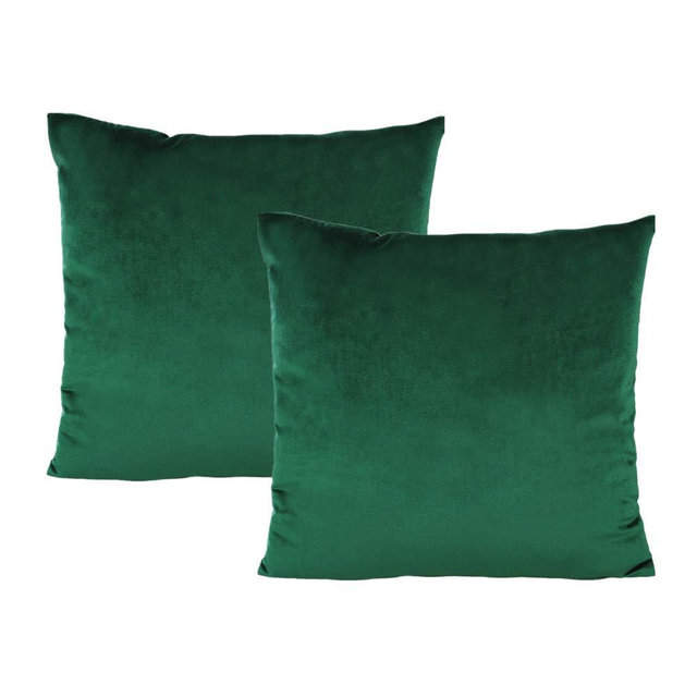 Christmas Emerald Green 20x20 Velvet Throw Pillow Covers Spring Decorative Square Soft Solid Cushion Cases Home Decoration for Couch Patio Sofa Bed Office Set of 2, Dark Green