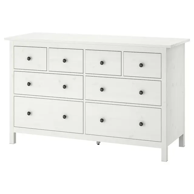 HEMNES8-Drawer Dresser, White Stain 63x37 3/4 "