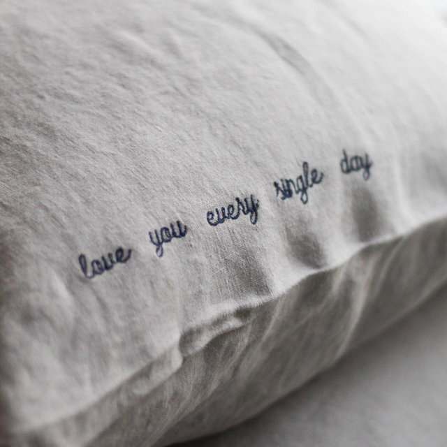 Set of 2 Personalized Linen Pillowcases, Embroidered with Your Text, Romantic Couple Gift, Anniversary, Wedding, Unique Valentines Day gift