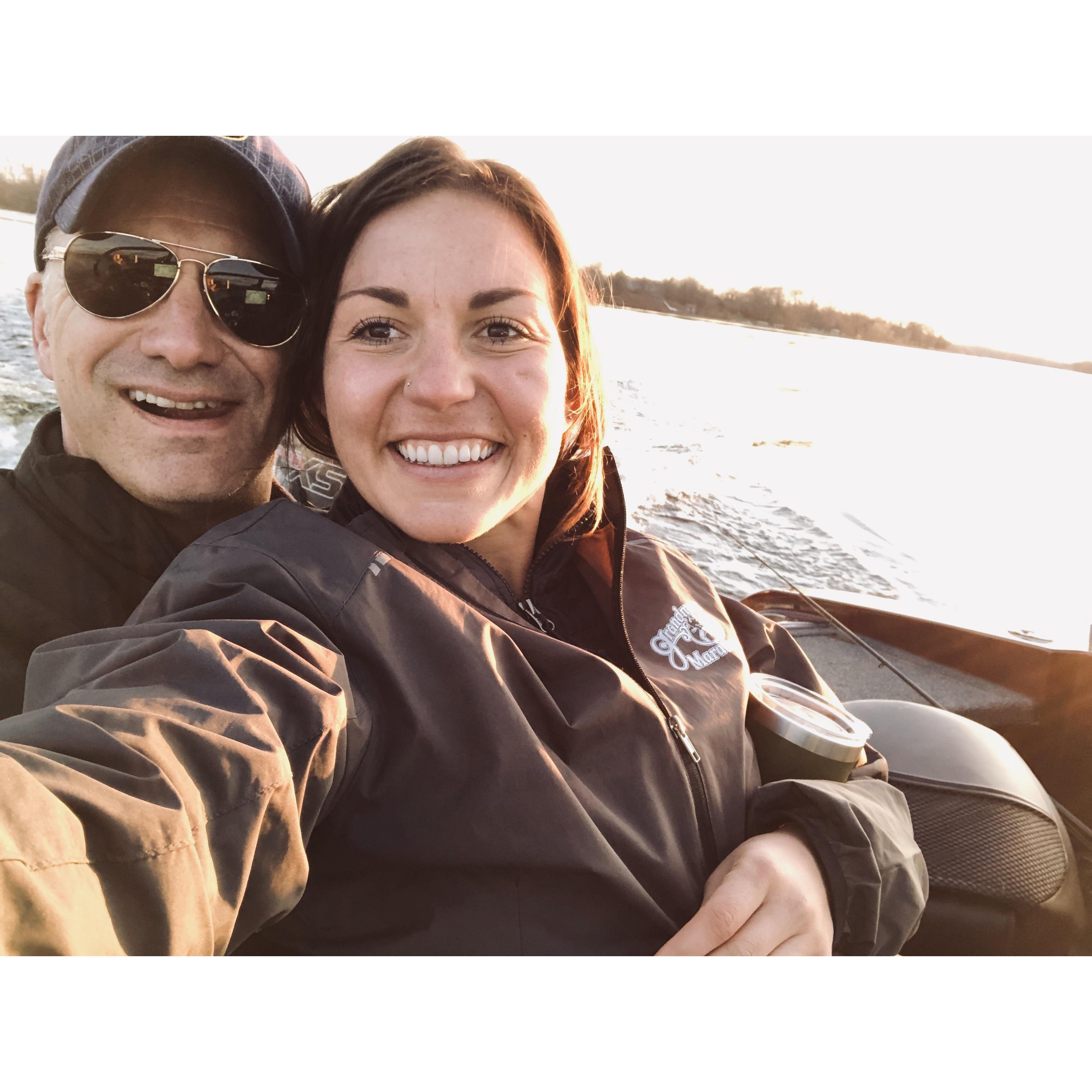 Sunset boat ride on Lobster Lake