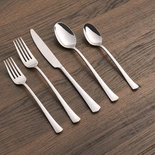 Raegan Hammered Mirror 20-Piece Flatware Set, Service for 4