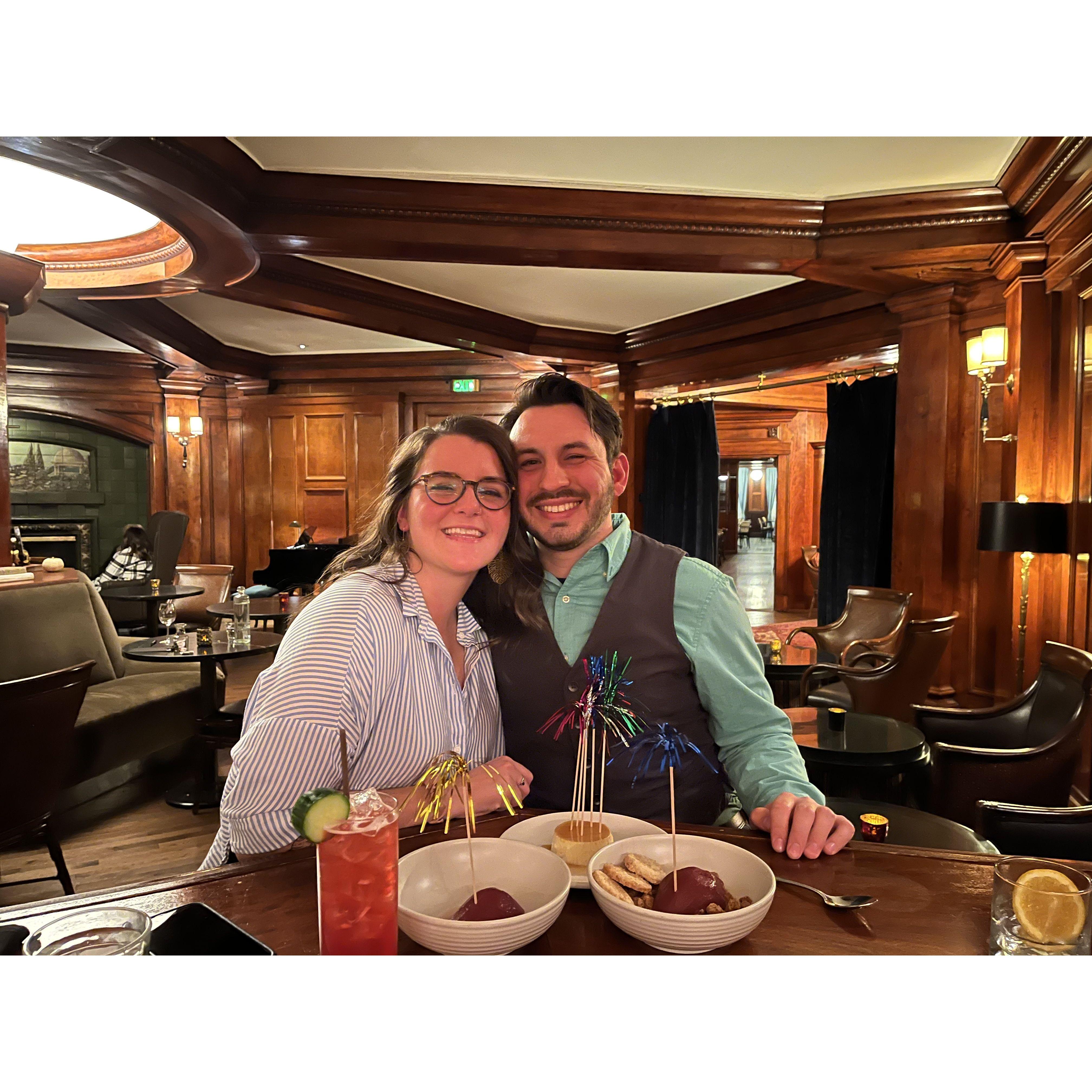 October 27, 2022, celebrating our 3 year anniversary at the Hotel Sorrento with some of the best cocktails and life changing whiskey provided by Ben!