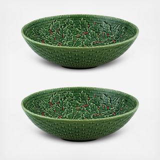 Holly Salad Bowl, Set of 2